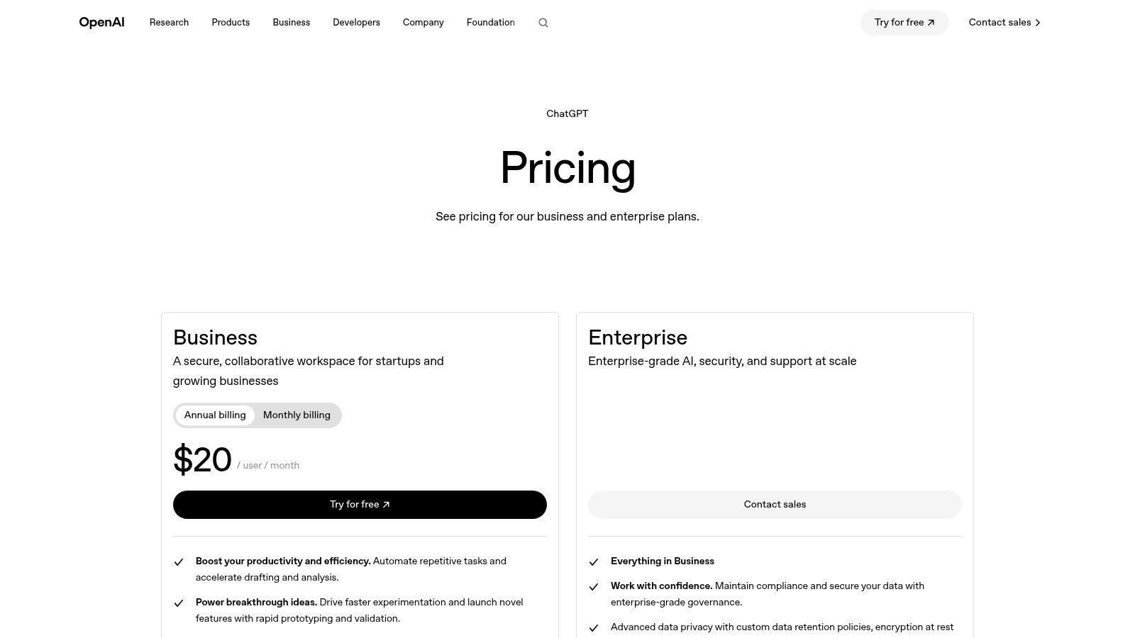 OpenAI ChatGPT for Business