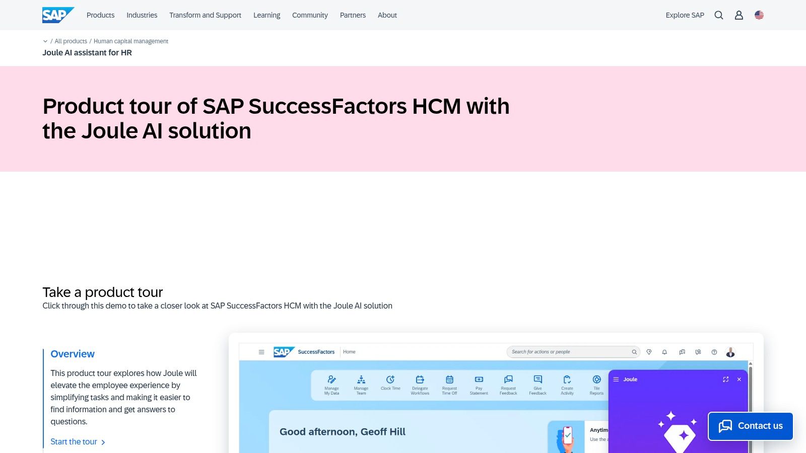 SAP SuccessFactors with Joule (AI copilot)